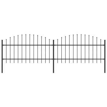 ARDEBO.de - Gartenzaun mit Speerspitze Stahl 359 x 125 cm Schwarz