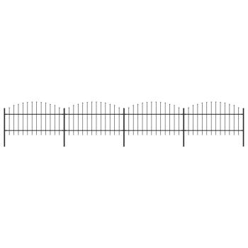 ARDEBO.de - Gartenzaun mit Speerspitze Stahl 714,5 x 125 cm Schwarz