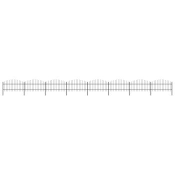 ARDEBO.de - Gartenzaun mit Speerspitzen Stahl (1 - 1,25) x 13,6 m Schwarz