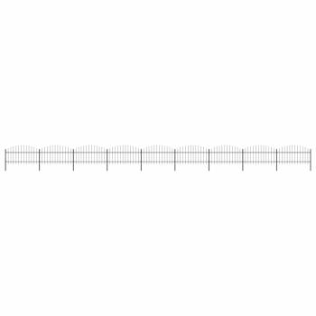 ARDEBO.de - Gartenzaun mit Speerspitze Stahl 1506 x 125 cm Schwarz