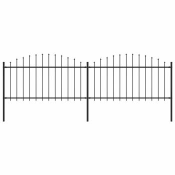 ARDEBO.de - Gartenzaun mit Speerspitze Stahl 359 x 150 cm Schwarz