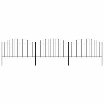 ARDEBO.de - Gartenzaun mit Speerspitze Stahl 504 x 150 cm Schwarz