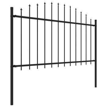 Gartenzaun mit Speerspitze Stahl 504 x 150 cm Schwarz