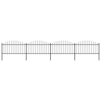ARDEBO.de - Gartenzaun mit Speerspitze Stahl 714,5 x 150 cm Schwarz