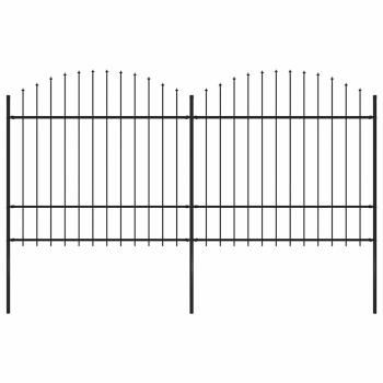 ARDEBO.de - Gartenzaun mit Speerspitze Stahl 337 x 175 cm Schwarz