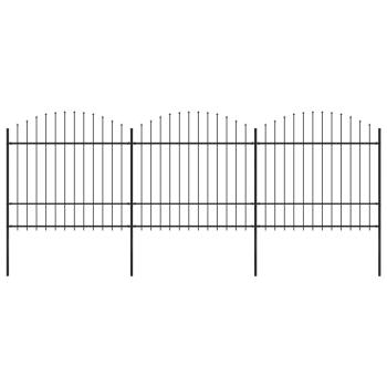 ARDEBO.de - Gartenzaun mit Speerspitze Stahl 537 x 175 cm Schwarz