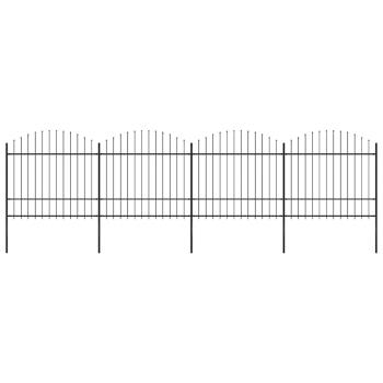 ARDEBO.de - Gartenzaun mit Speerspitze Stahl 671 x 175 cm Schwarz