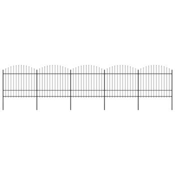 ARDEBO.de - Gartenzaun mit Speerspitze Stahl 892,5 x 175 cm Schwarz