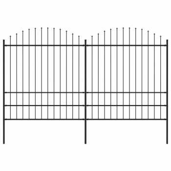ARDEBO.de - Gartenzaun mit Speerspitze Stahl 359 x 200 cm Schwarz