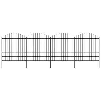 ARDEBO.de - Gartenzaun mit Speerspitze Stahl 671 x 200 cm Schwarz