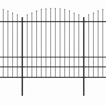 Gartenzaun mit Speerspitze Stahl 671 x 200 cm Schwarz