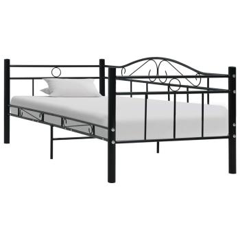 ARDEBO.de - Tagesbett-Rahmen Schwarz Metall 90×200 cm