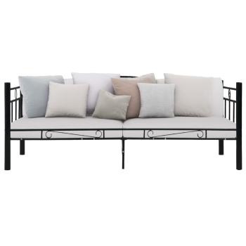 Tagesbett-Rahmen Schwarz Metall 90×200 cm