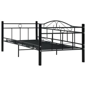 Tagesbett-Rahmen Schwarz Metall 90×200 cm