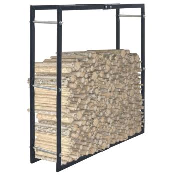 ARDEBO.de - Brennholzregal Schwarz 100×25×100 cm Stahl
