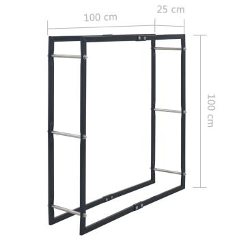 Brennholzregal Schwarz 100×25×100 cm Stahl