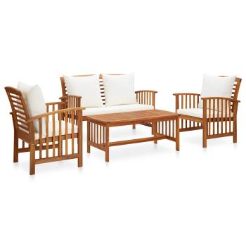 ARDEBO.de - 4-tlg. Garten-Lounge-Set mit Auflagen Massivholz Akazie