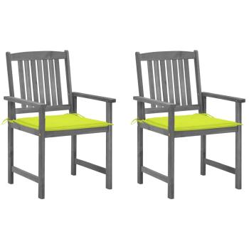 ARDEBO.de - Gartenstühle mit Kissen 2 Stk. Grau Massivholz Akazie