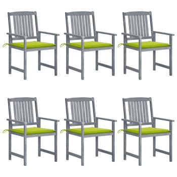 ARDEBO.de - Gartenstühle mit Kissen 6 Stk. Massivholz Akazie Grau