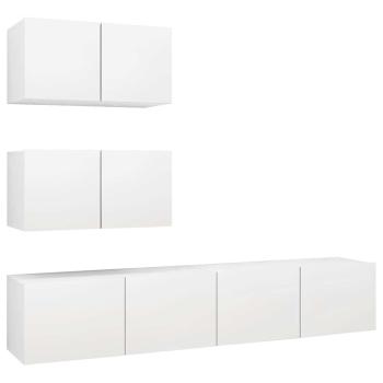 4-tlg. TV-Schrank-Set Weiß Holzwerkstoff