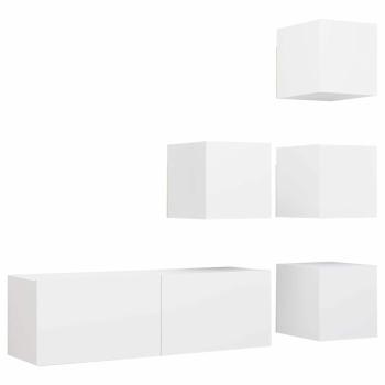 5-tlg. TV-Schrank-Set Weiß Holzwerkstoff