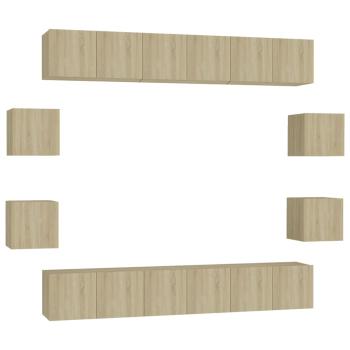 10-tlg. TV-Schrank-Set Sonoma-Eiche Holzwerkstoff