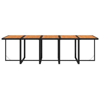 11-tlg. Garten-Essgruppe mit Kissen Poly Rattan Schwarz