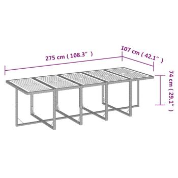 15-tlg. Garten-Essgruppe mit Kissen Poly Rattan Schwarz