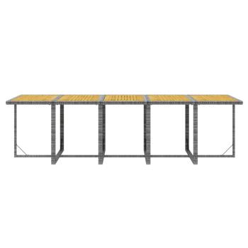 11-tlg. Garten-Essgruppe mit Auflagen Poly Rattan Grau