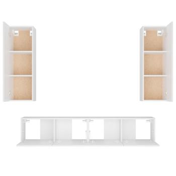 4-tlg. TV-Schrank-Set Weiß Holzwerkstoff