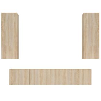 4-tlg. TV-Schrank-Set Sonoma-Eiche Holzwerkstoff