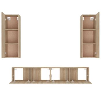 4-tlg. TV-Schrank-Set Sonoma-Eiche Holzwerkstoff