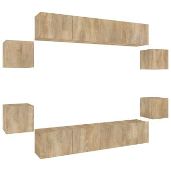 8-tlg. TV-Schrank-Set Sonoma-Eiche Holzwerkstoff