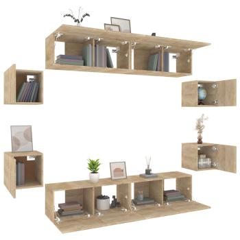 8-tlg. TV-Schrank-Set Sonoma-Eiche Holzwerkstoff