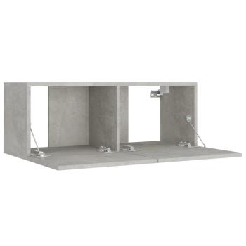8-tlg. TV-Schrank-Set Betongrau Holzwerkstoff