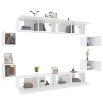 8-tlg. TV-Schrank-Set Weiß Holzwerkstoff