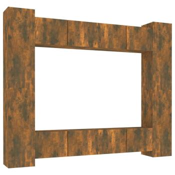 8-tlg. TV-Schrank-Set Räuchereiche Holzwerkstoff