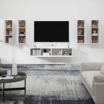 6-tlg. TV-Schrank-Set Weiß Holzwerkstoff