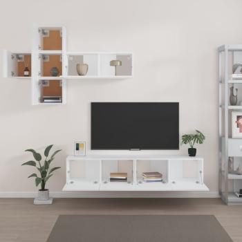 7-tlg. TV-Schrank-Set Weiß Holzwerkstoff