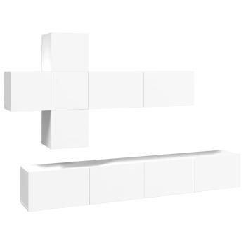 7-tlg. TV-Schrank-Set Weiß Holzwerkstoff