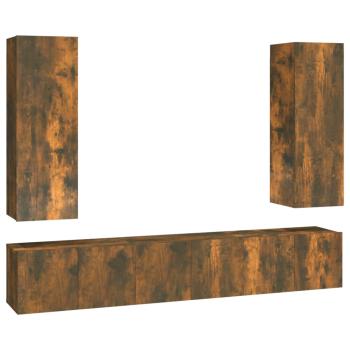 5-tlg. TV-Schrank-Set Räuchereiche Holzwerkstoff