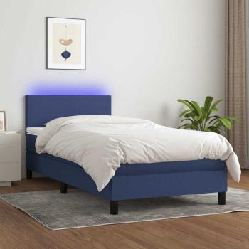 ARDEBO.de - Boxspringbett mit Matratze & LED Blau 90x200 cm Stoff