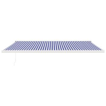Markise Einziehbar Blau und Weiß 5x3 m Stoff und Aluminium