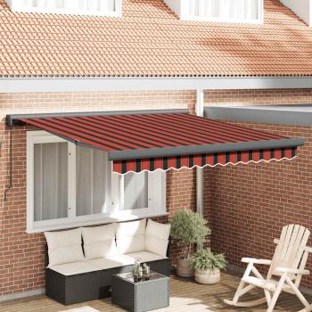 ARDEBO.de - Markise Einziehbar Orange und Braun 3,5x2,5 m Stoff & Aluminium