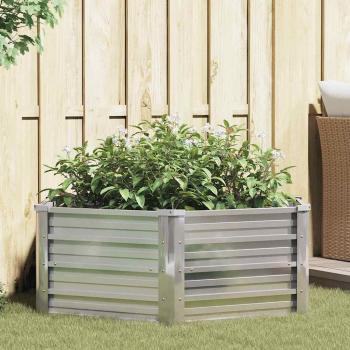 ARDEBO.de - Garten-Hochbeet 129x45 cm Verzinkter Stahl Silber