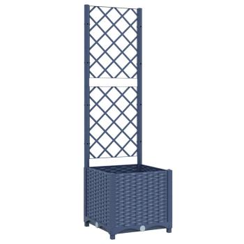 Garten-Pflanzgefäß mit Spalier Blaugrau 40 x 40 x 136 cm PP