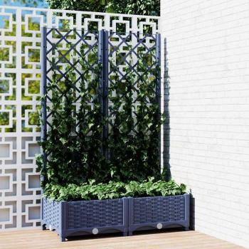 ARDEBO.de - Garten-Pflanzgefäß mit Spalier Blaugrau 80 x 40 x 121,5 cm PP