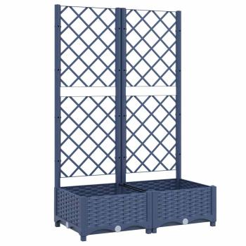 Garten-Pflanzgefäß mit Spalier Blaugrau 80 x 40 x 121,5 cm PP