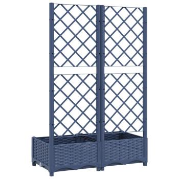 Garten-Pflanzgefäß mit Spalier Blaugrau 80 x 40 x 121,5 cm PP