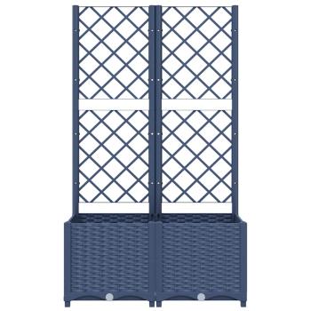 Garten-Pflanzgefäß mit Spalier Blaugrau 80 x 40 x 136 cm PP